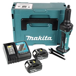 Makita DGD 800 RT1J 18 V Li-Ion Meuleuse droite sans fil en Coffret Makpac + 2x Batteries 4,0 Ah + Chargeur