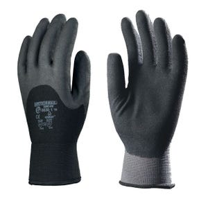 Gant tricot EUROICE EUROTECHNIQUE thermiques nylon double bouclettes enduit PVC noir/gris T10 - COVERGUARD - 6630