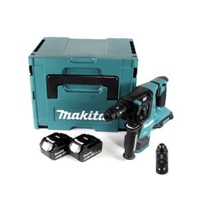 Makita DHR 281 GJ Brushless Perforateur burineur sans fil 28 mm 2 x 18 V pour SDS-PLUS + Mandrin auto-serrant interchangeable +