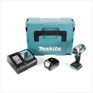 Makita DTD 154 RF1J 18 V Li-Ion Visseuse à chocs sans fil avec boîtier MakPac + 1x Batterie BL1830 3,0 Ah + Chargeur rapide DC18RC
