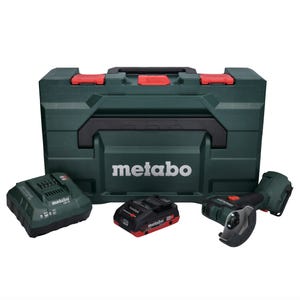 Metabo Meuleuse d'angle sans fil CC 18 LTX Brushless + 1x Batterie 4,0Ah + Chargeur + Coffret de transport MetaLoc