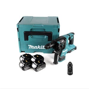 Makita DHR 281 M4J Brushless Perforateur-burineur sans fil 28 mm 2 x 18 V pour SDS-PLUS + Mandrin auto-serrant interchangeable