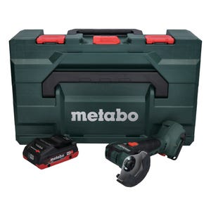 Metabo Meuleuse d'angle sans fil CC 18 LTX Brushless + 1x Batterie 4,0Ah + Coffret de transport MetaLoc - sans chargeur
