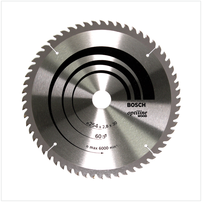 Bosch Lame de scie circulaire Optiline Wood OP WO B 254x30-60 254 mm 60 Dents ( 2608640444 )