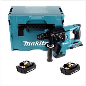 Makita DHR 264 2 x 18 V / 36 V Li-Ion SDS Plus Perforateur burineur sans fil avec boîtier Makpac 4 inclus 2 x BL 1820 18 V 2,0 Ah Batteries