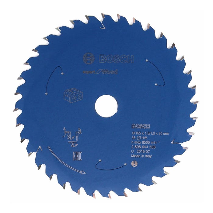 Bosch Lame de scie circulaire Expert for Wood 165 x 1,0 x 20 mm - 36 dents pour bois ( 2608644508 )