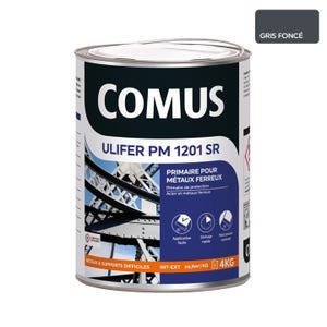 ULIFER PM 1201 SR - GRIS FONCE 4 KG Primaire pour métaux ferreux - COMUS