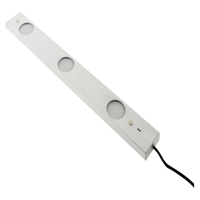 Réglette plate LED 3x 6,2W - Capteur de mouvement - 50cm - Inox brosse