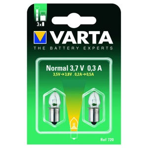 Varta - 2 Ampoules 3.7v 0.3a Culot Lisse Varta