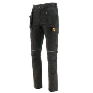 Pantalon de travail avec poches genouillères stretch imperméable Caterpillar TRADE HOLISTER Noir 40