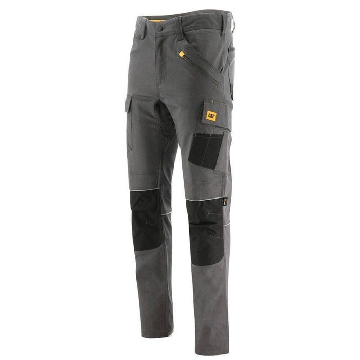 Pantalon de travail stretch imperméable avec poches genouillères Caterpillar TRADES WR Gris / Noir 42