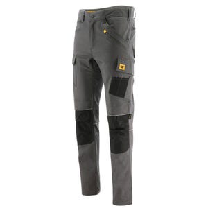 Pantalon de travail stretch imperméable avec poches genouillères Caterpillar TRADES WR Gris / Noir 46