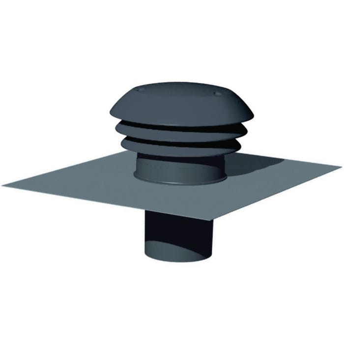 Chapeau toiture plastique ⌀160 ardoise - CPR 160 A ATLANTIC - 422963 Sorties de toiture ⌀ 160 Atlantic, matière plastique et feuille de plomb,