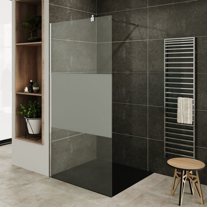 ROMA Paroi de douche à l'Italienne verre 10 mm centre-opaque 160 x 200 cm