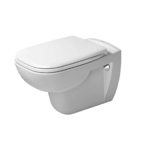 Pack WC suspendu D-CODE - Couleur Blanc - Abattant charnières en matériau de synthèse avec frein de chute