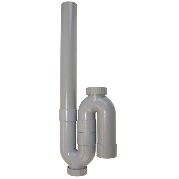 Siphon de machine à laver en PVC - Sortie verticale - Diamètre 40 mm