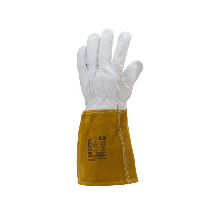 Lot de 10 paires de gants Euroweld 100 TIG fleur chèvre manchette croûte 15 cm - Coverguard - Taille L-9