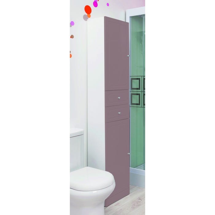 Ondée - Colonne salle de bain taupe à poser Haut. 188cm - TOLEDE Ayor