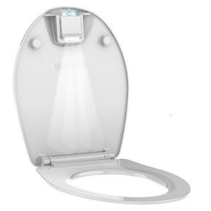 Abattant WC en thermodur avec éclairage LED NIGHTY 2 - blanc brillant - 37,2 x 6,7 x 46,5 cm -