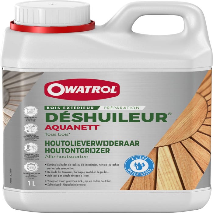 Déshuileur / Dégrisant gélifié tous bois Owatrol AQUANETT 2.5 litres