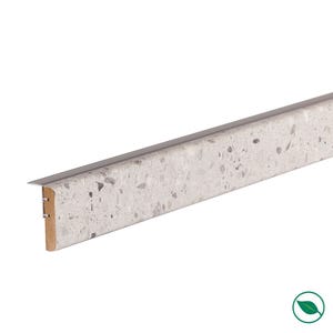 Profilé de transition rénovation d'escalier stratifié Terrazzo Grey 1300 x 56 x 12 mm - PEFC 70%