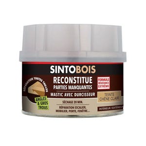 Mastic sans styrène SINTOBOIS chêne clair 550g + 30g - SINTO - 33751