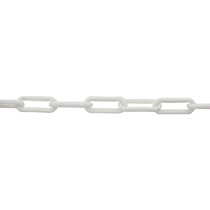 Chaîne plastique de signalisation Novap - Longueur 25 m - Blanc - Diamètre 8 mm