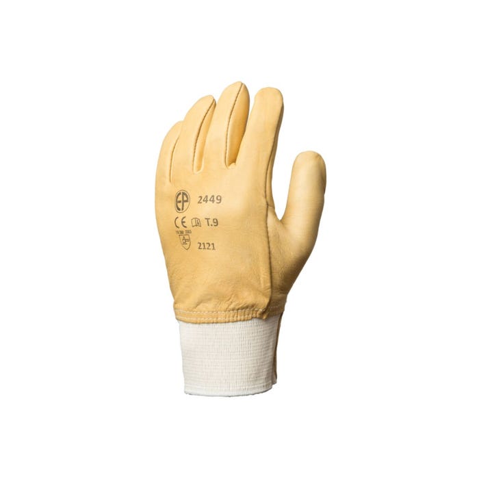 Lot de 6 paires de gants fleur vachette hydrofuge beige, protège artère - COVERGUARD - Taille M-8