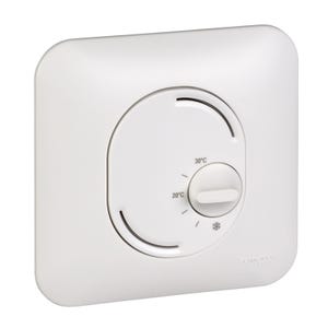 thermostat - blanc - 2 fils - schneider ovalis - complet