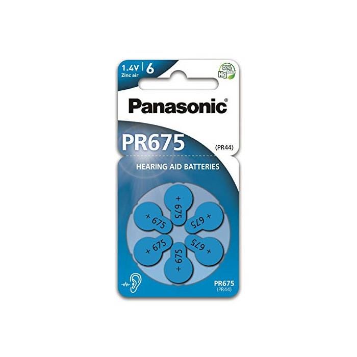 PANASONIC Piles Panasonic PR675 Zinc Air pour appareils auditifs