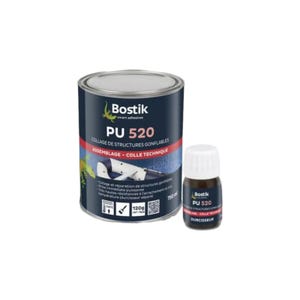 Colle polyuréthane PU 520 + durcisseur BOSTIK 750 ml