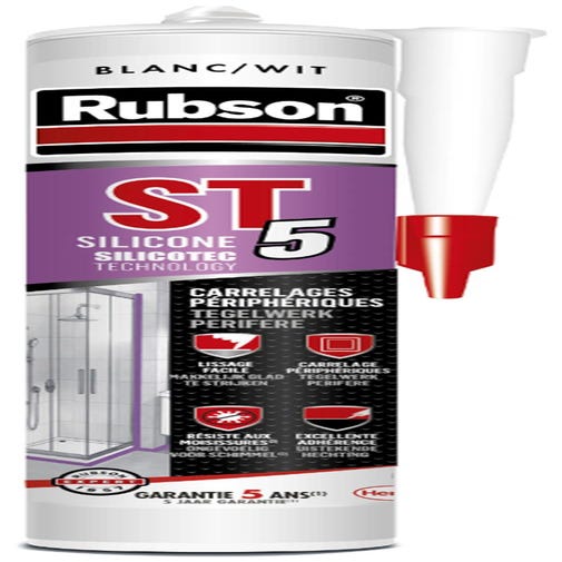 RUBSON Mastic ST5 sanitaire multi-usages (cartouche 300 ml) - Cartouche de 300 ml - Multi usage - NOIR