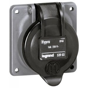 Socle tableau Hypra IP44 16A 250V 2P+T brochage dom plastique