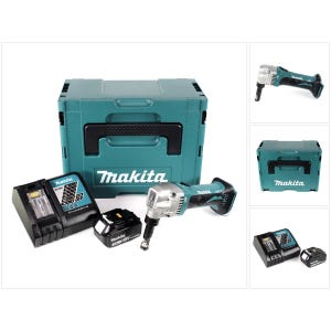 Makita DJN 161 RF1J 18 V Grignoteuse sans fil + Coffret Makpac + 1x Batterie BL 1830 3,0 Ah + Chargeur DC 18 RC