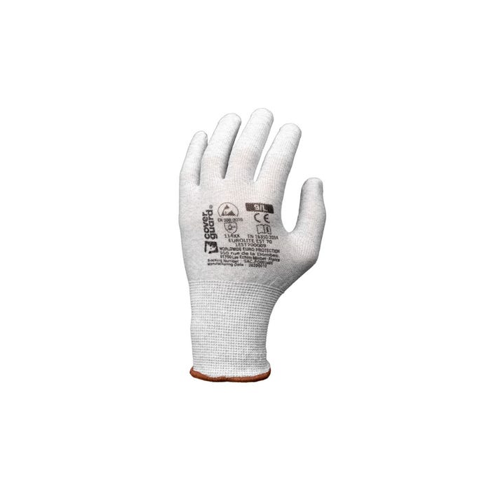 Lot de 10 paires de gants Eurolite EST70 13G polyester/carbone non enduit - Coverguard - Taille XL-10
