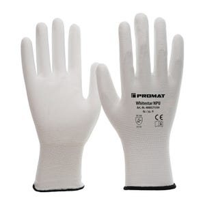 Gant Whitestar NPU taille 8 (L) blanc EN 388 catégorie EPI II nylon avec polyuré (Par 12)