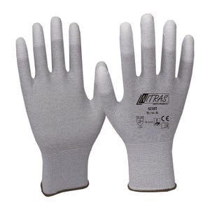 Gant taille XL (9) gris/blanc EN 388 EN 16350 catégorie EPI II nylon-carbone av (Par 12)