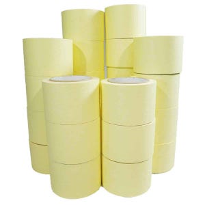 Ruban adhésif de masquage jaune jusqu'à 80° - rouleau adhésif 75 mm x 50 m pour la peinture - Carton de 24 rouleaux