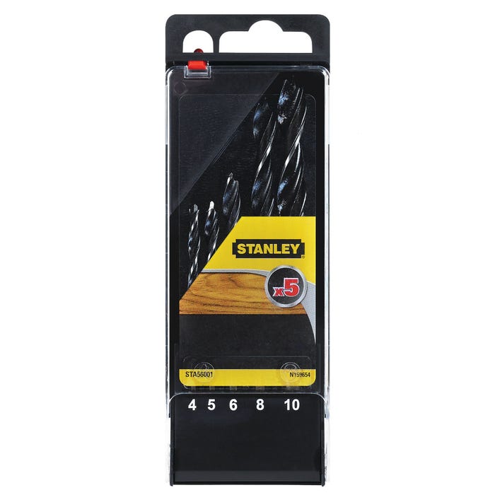 Stanley Cassette de 5 mèches à bois 3 pointes 4-10mm STA56001-QZ