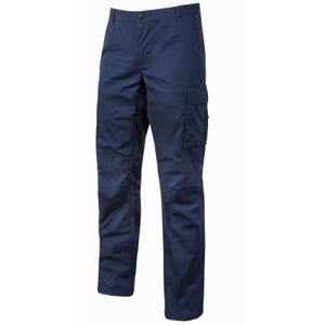 U-Power - Pantalon de travail bleu Stretch et Slim BALTIC - Bleu Foncé - M