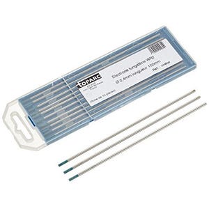 10 Électrodes tungstène WR2 Diam 2,4 mm extrémité turquoise (AC/DC) Gys