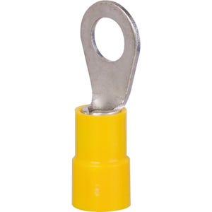 Cosses PVC jaune à anneau pré-isolée à sertir - Ø tête 11 x 6,6 mm - Section 4 - 6 mm² - Vendu par 100 - Klauke