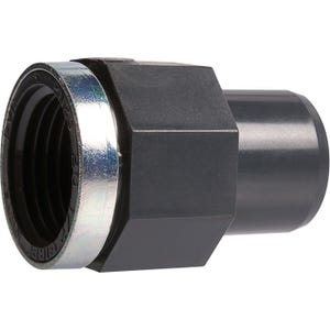 Raccord PVC pression noir droit - F 1' - Ø 32 mm - Girpi