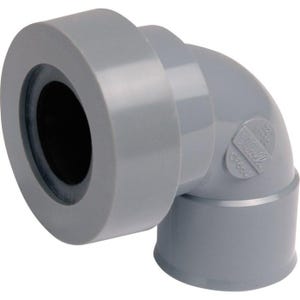 Adaptateur PVC gris coudé 87°30 - Ø 40 mm - Double emboîture - Nicoll