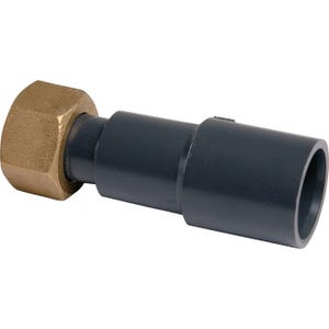 Raccord union PVC pression noir droit - F 1'1/2 - Femelle Ø 50 mm - Girpi