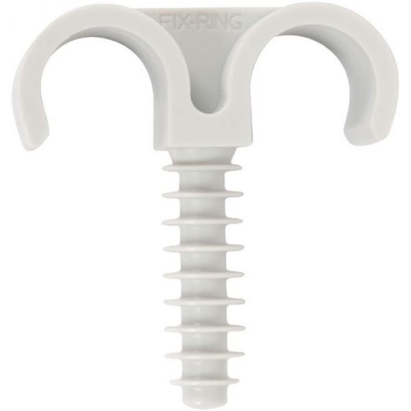 Collier cheville plastique blanc double - Tube Ø 20 mm - Vendu par 100 - Fix-Ring - ING Fixation