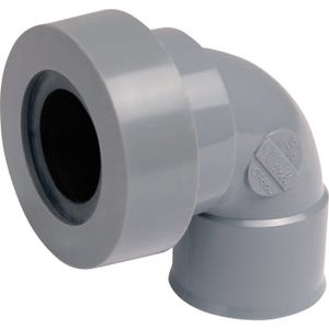 Adaptateur PVC gris coudé 87°30 - Ø 32 mm - Double emboîture - Nicoll