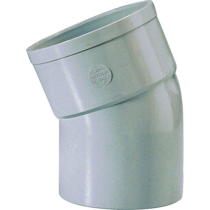 Raccord PVC gris coudé 22°30 - Ø 32 mm - Simple emboîture - Girpi