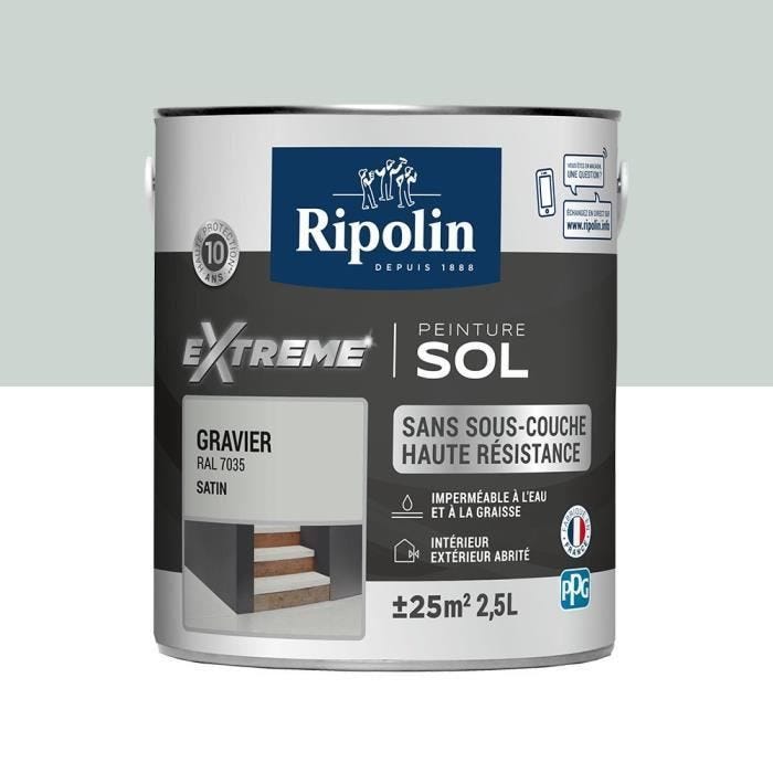 Ripolin Peinture Pour Sol Interieur + Exterieur - Gravier Ral 7035 Satin, 2,5l