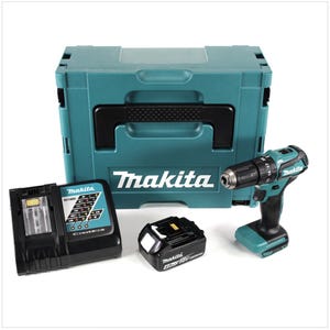 Makita DHP483RM1J 18 V Li-Ion Perceuse visseuse à percussion sans fil 18 V Brushless + 1x Batterie 4,0 Ah + Chargeur + Coffret MAKPAC